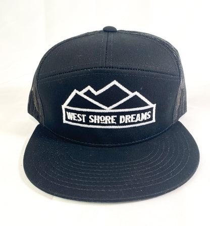 MOUNTAIN LOGO  7 PANEL FLAT BILL TRUCKER