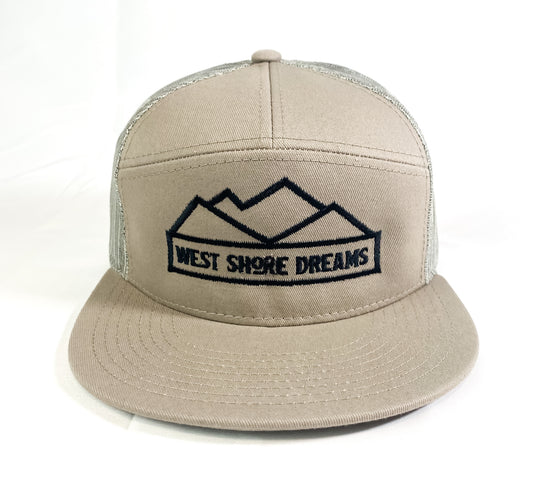 MOUNTAIN LOGO  7 PANEL FLAT BILL TRUCKER